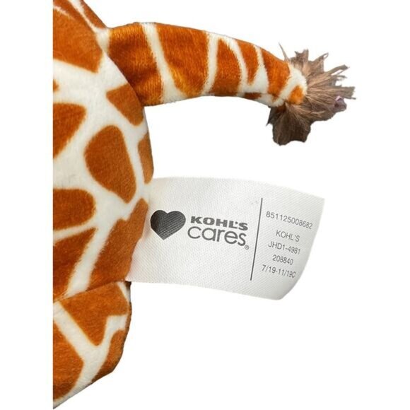 Kohls Cares Giraffe Plush Stuffed Animal Toy 13" Sitting Soft Polyester For Kids - Picture 2 of 10